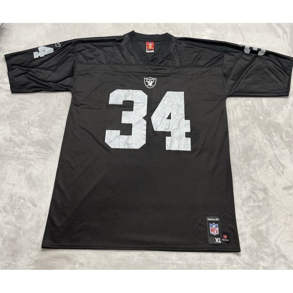 VTG NFL Reebok Jersey Men Extra Large Black Oakland Raiders #34 Jordan Football